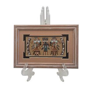 Navajo Sand Art By Charlene Foster In Wood Frame